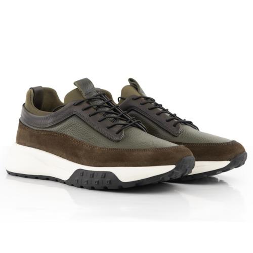 MegaTrend Urban - Haki/Kahve Süet Detaylı Kalın Taban Sneaker