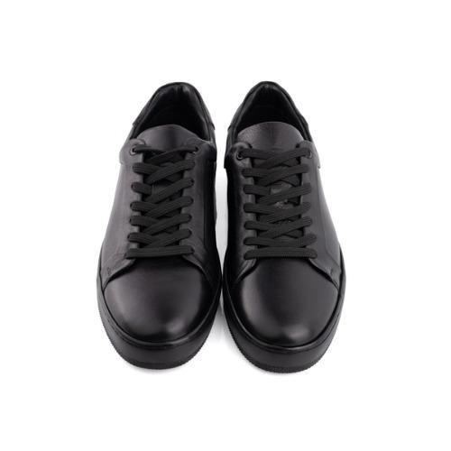 MegaPrime Noir - Tam Siyah Deri Görünümlü Klasik Sneaker