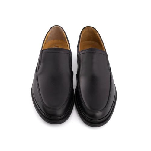 MegaClassic Executive - Siyah Deri Görünümlü Bağcıksız Klasik Ayakkabı