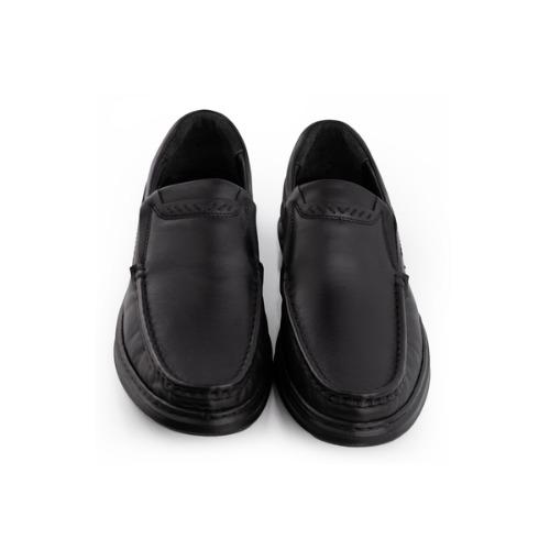 MegaComfort Ease - Siyah Kalın Tabanlı Mokasen Dikişli Loafer