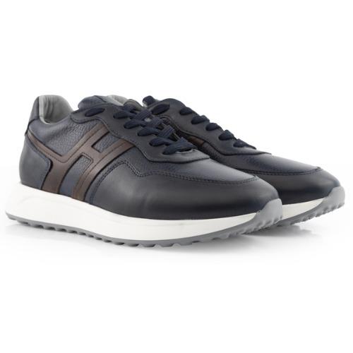 MegaRoyal Navy - Lacivert Deri ve Kahve Detaylı Lüks Sneaker